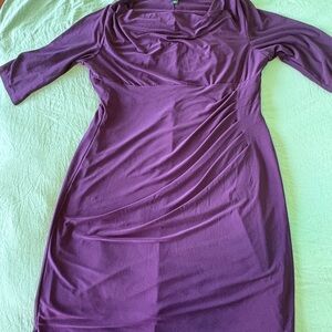 Ralph Lauren Women's Long Sleeve Purple Dress